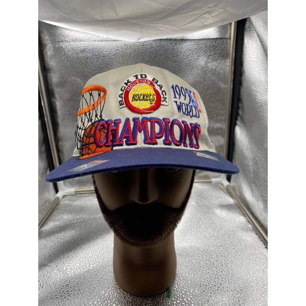 Logo Athletic Houston Rockets Mens OSFA Tan Navy 1995 Back To Back Champions Hat